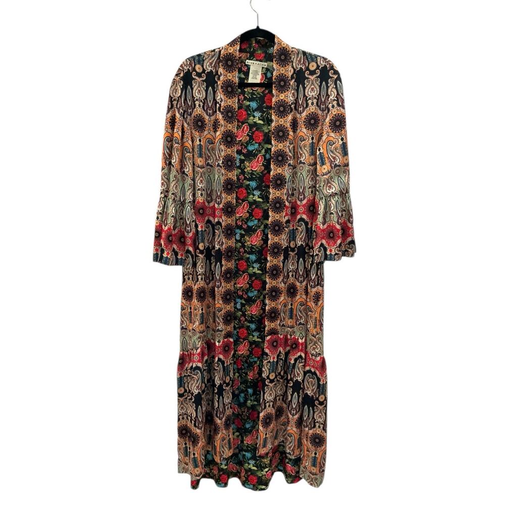 Alice + Olivia‎ Dottie Reversible Kimono Tangerine Combo Size Medium/Large - Picture 3 of 11